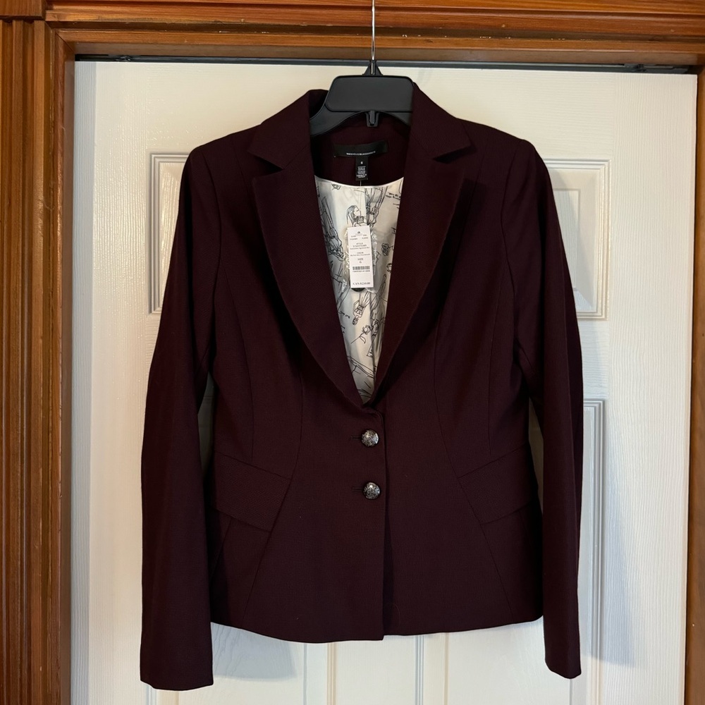 White House Black Market Women's Deep Burgundy Blazer